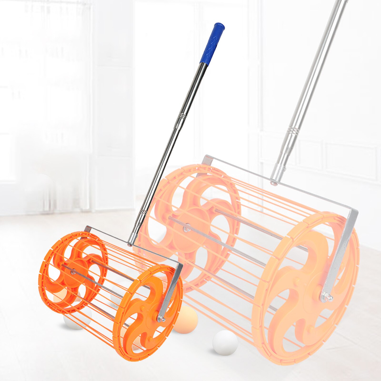 Outil de ramassage de balle de Tennis télescopique, récupération de balle de ping-pong: Orange