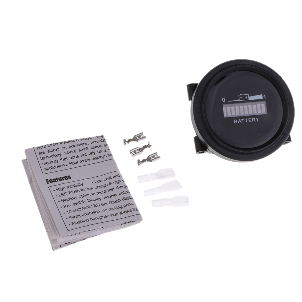12-72V Battery Level Indicator For Marine Boat Golfcart Forklift Scooter