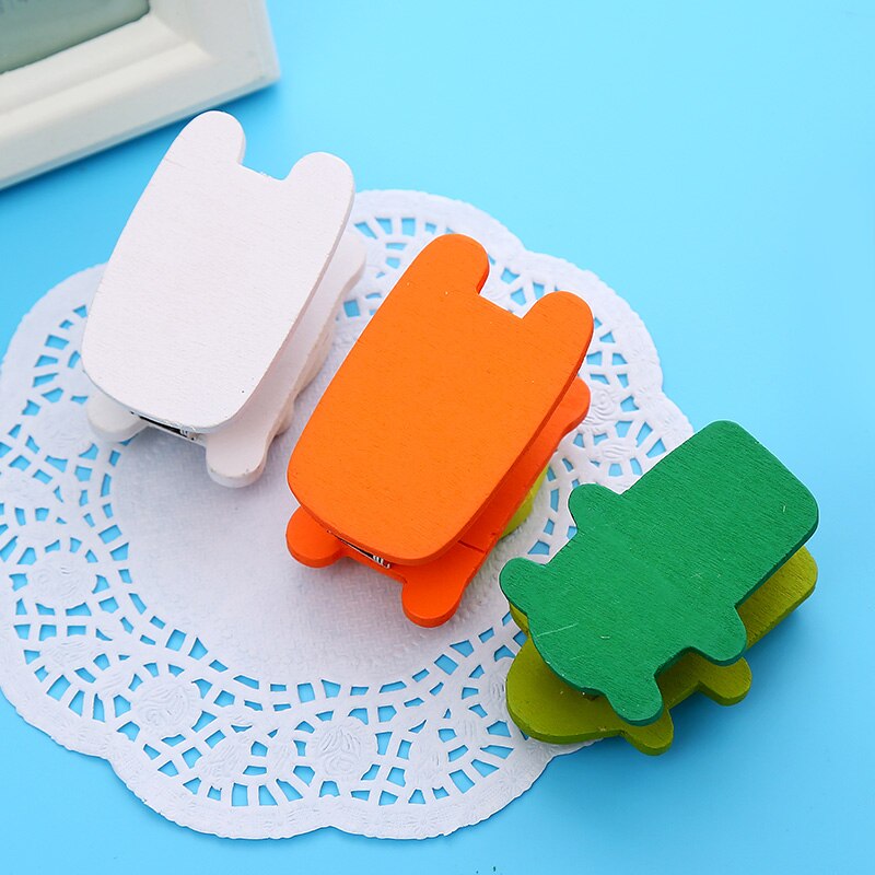 1PC cartoon wooden animal mini stapler elephant tiger cow hippo alligator screw connected manual stapler school supply