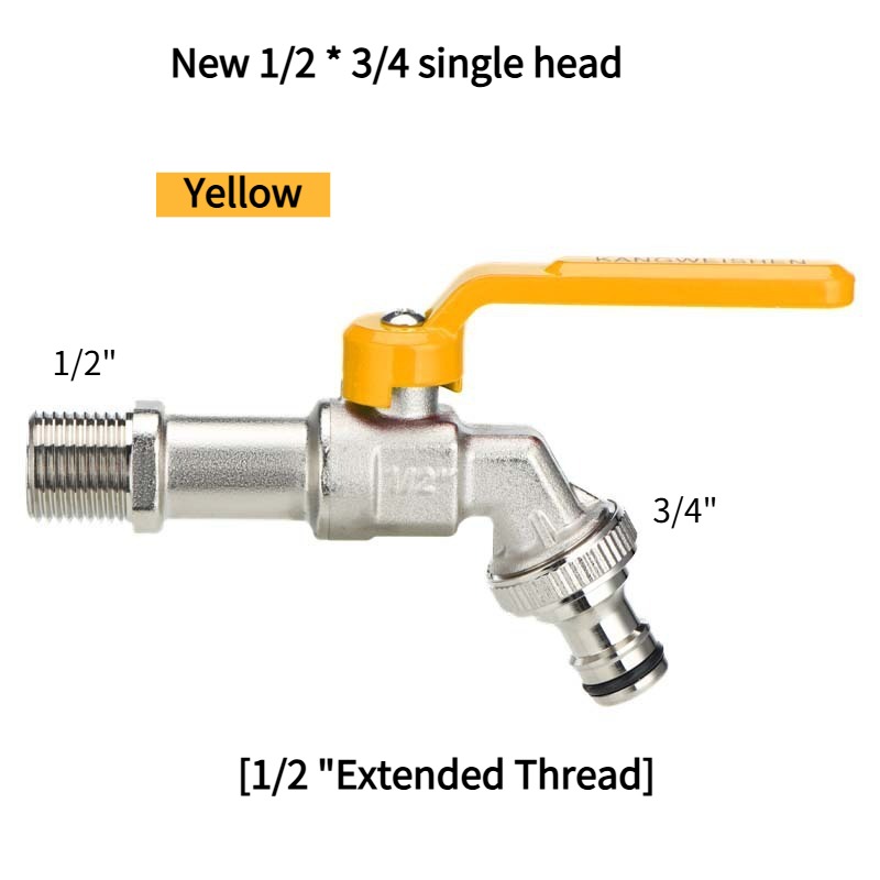 Outils de jardin robinet d'eau en laiton 1/2 "extérieur et intérieur utilisé levier marche/arrêt facile poignée robinets d'alimentation d'arrosage robinet à tournant sphérique: WHITE
