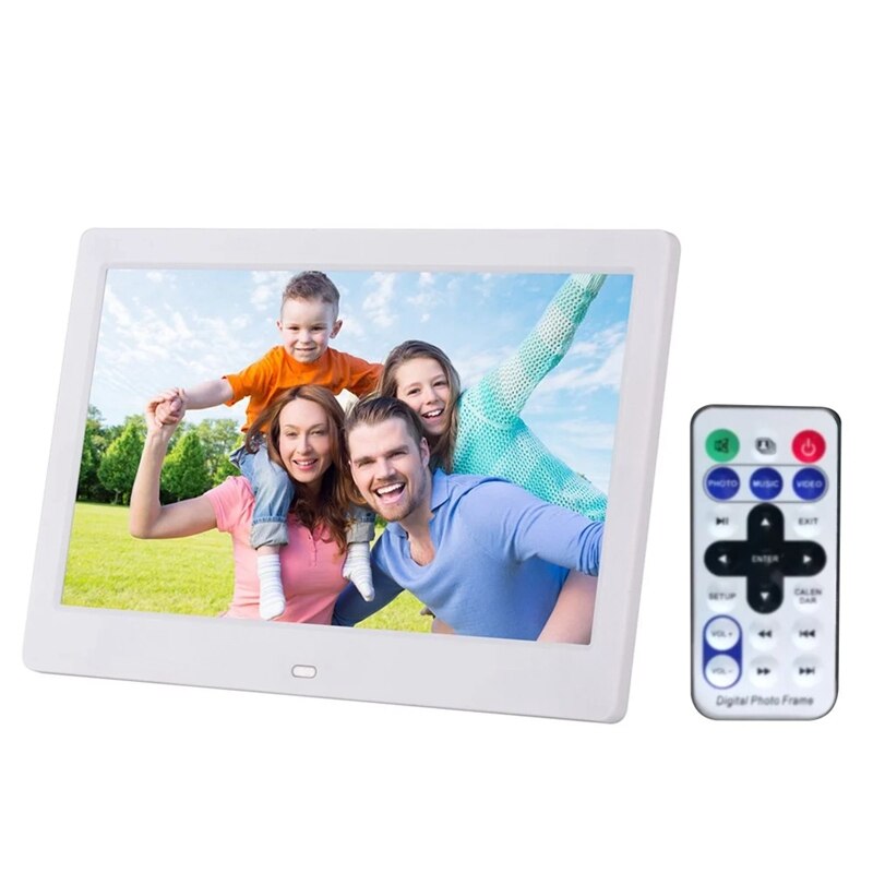 10.1 Inch High Definition 1280X800 Full Function Digital Photo Frame Electronic Album Picture Music Video White