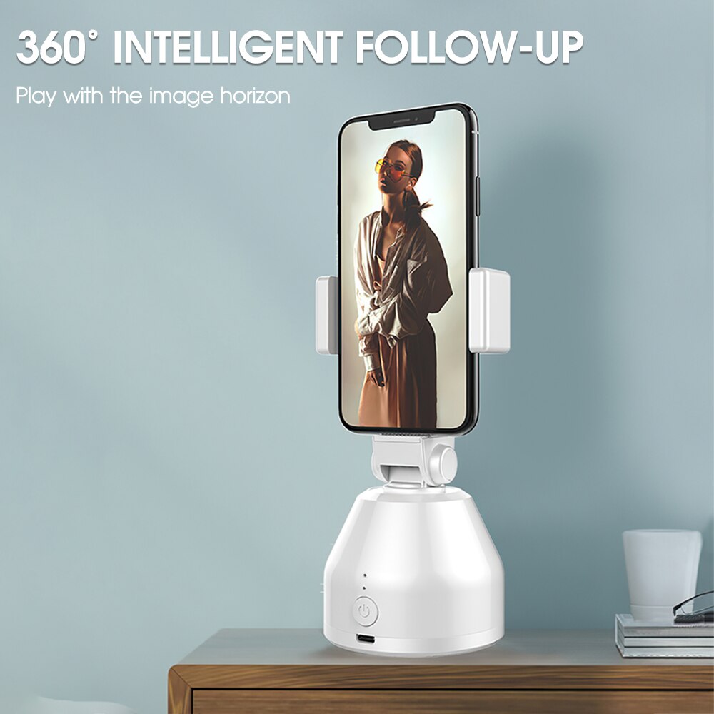 Smart AI Gimbal Rechargeable Gimbal Portable 360 Degree Rotation Auto Face Tracking Camera Gimbal for Vlog Video Record Live