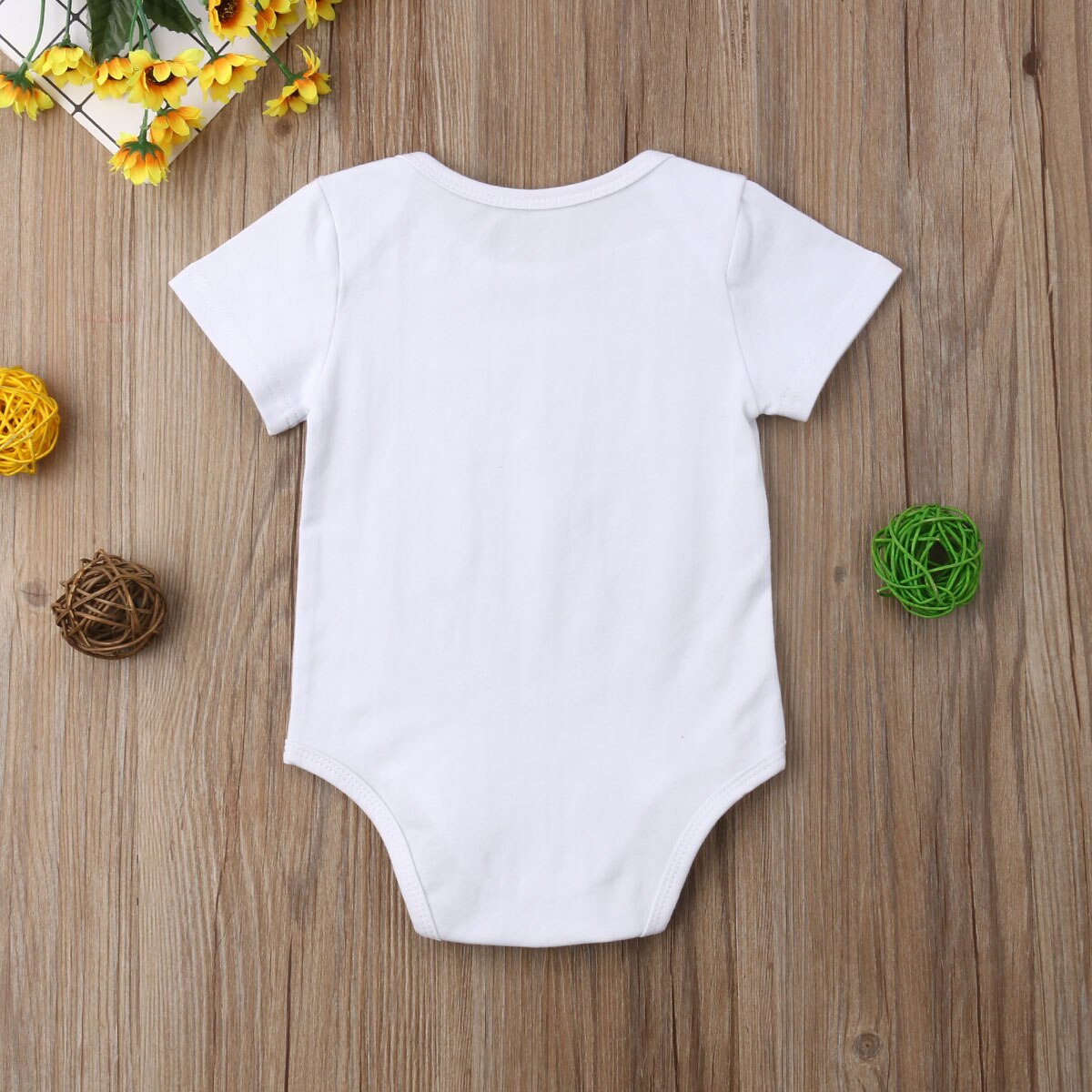 Pasgeboren Baby Baby Meisje Jongen Korte Mouw Brief Een Stuk Wit Romper Playsuit Kleding Outfit