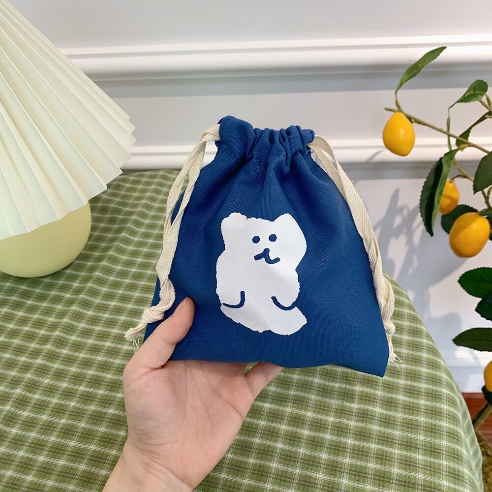 Bentoy Milkjoy, sacoche ours sourire coréen de chien, mignon sac de rangement à domicile, étui cosmétiques pour filles, sacs avec support de lavage