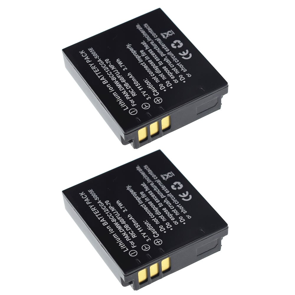 2Pcs DMW-BCC12 CGA-S005 S005E DB60 NP70 Camera Batterij Voor Panasonic FX10 FX12 FX50 FX07 FX100 FX150 FX180 LX1 LX2 LX3: 2 Battery