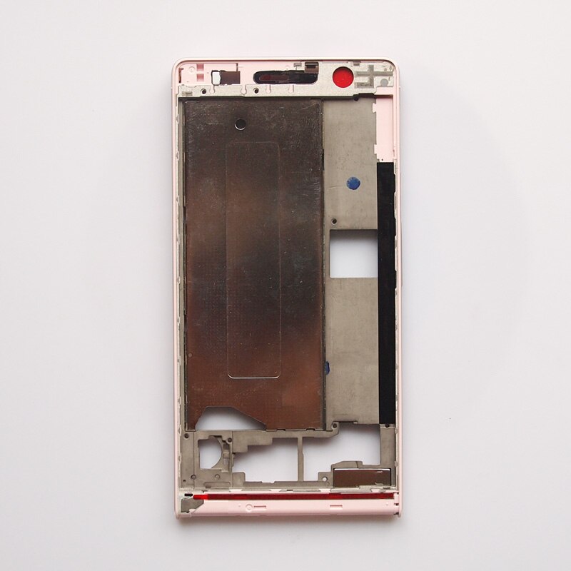 BaanSam Nova Frente Caso Da Habitação Quadro Moldura Da Tela LCD Para Huawei Ascend P6 P6s Com Botões De Volume De Energia: Rosa