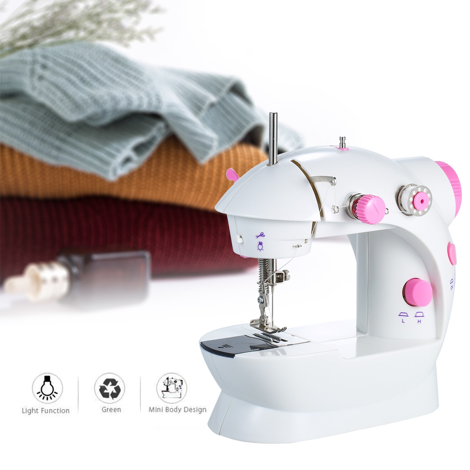 Sewing Machine Portable Electric Mini Sewing Machine Household Multifunctional Clothes Fabrics Electric Sewing Machine