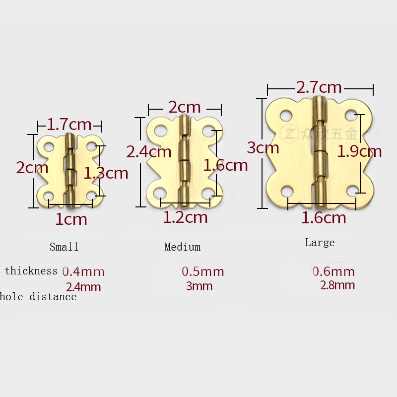 Retro Mini Miniature Jewel Box Casket Hinges 90 Degree Small Hinge 20pcs