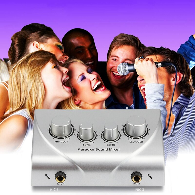 Karaoke Machine Professionele Sound Mixer Echo Mixer Digitale Audio Sound Audio Systeem Apparaten Zilver