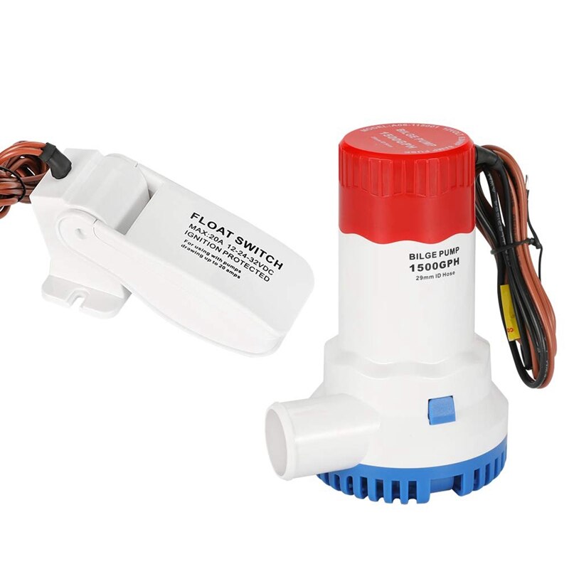 Bilgepomp voor boot  dc12v 1500 gph kleine bilgepomp 12 volt elektrische waterpomp laag geluidsniveau met schakelaar