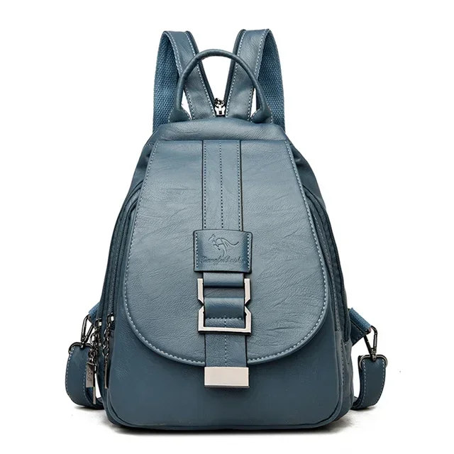 Multifunctionele dames leren rugzakken Vintage rugzak voor tienermeisjes Schoolborsttas Reisrugzak Dames Sac Back Pack: Licht Groen