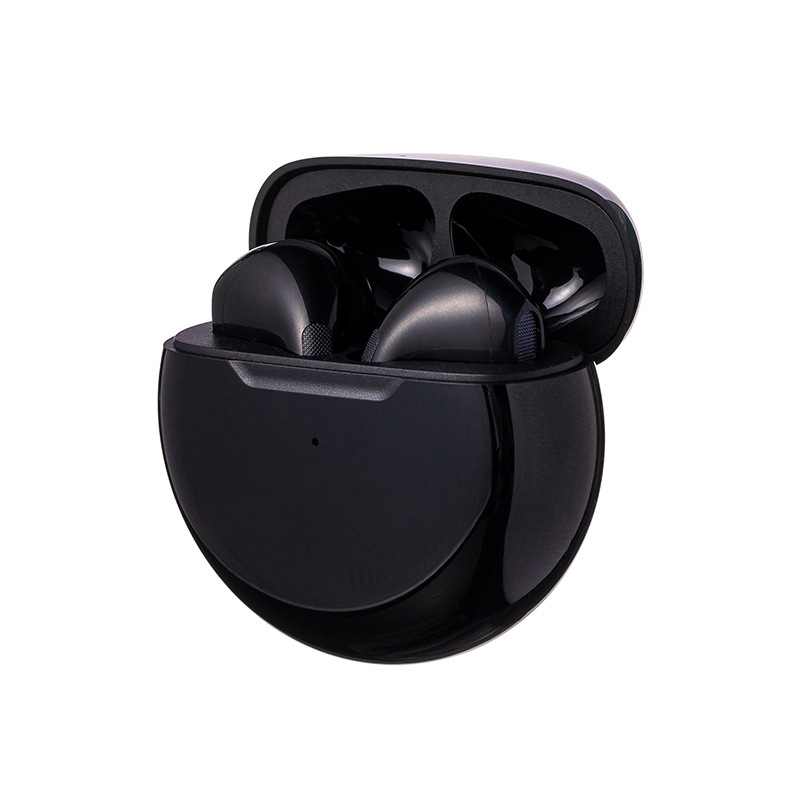 Pro 6 tws trådlösa hörlurar med mikrofon, bluetooth-hörlurar, sportlöparheadset för apple iphone och xiaomi pro 6: Svart