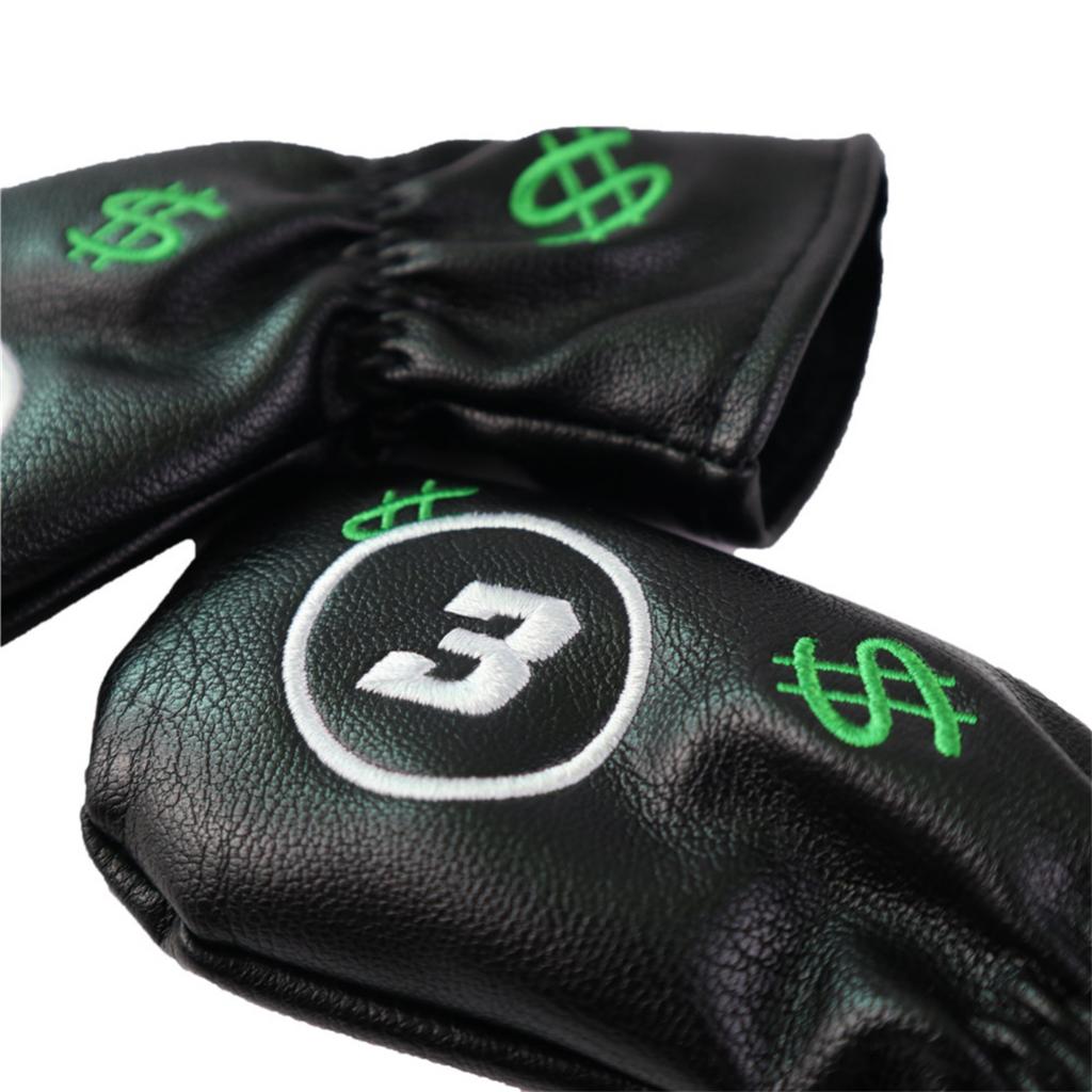 10 paczek czarny golf żelazny pokrowiec na główkę ochraniacz z trwałej skóry pu Klub Headcover zestaw akcesoriów