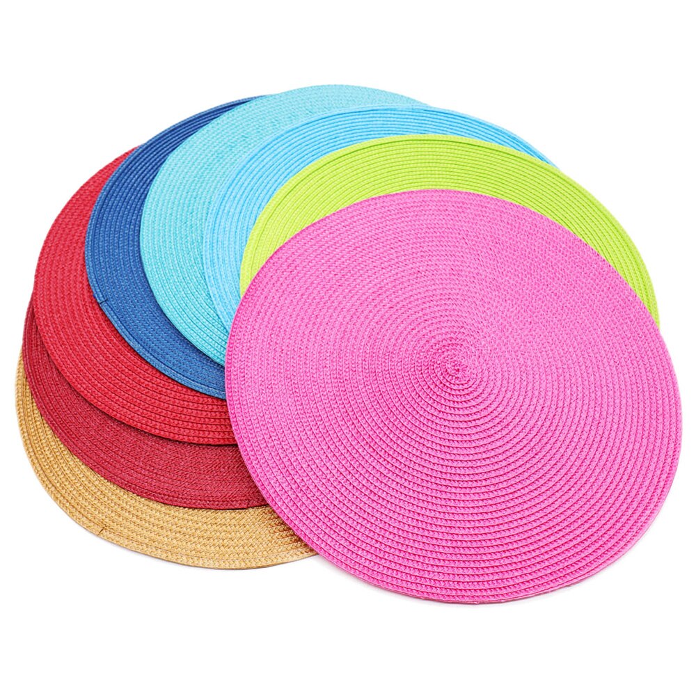 1pc 38 x 38 cm runde coaster isolering bordmåtter puder pvc bord dækkeservietter skridsikre måtter kaffe te dækkeservietter køkken dekoration