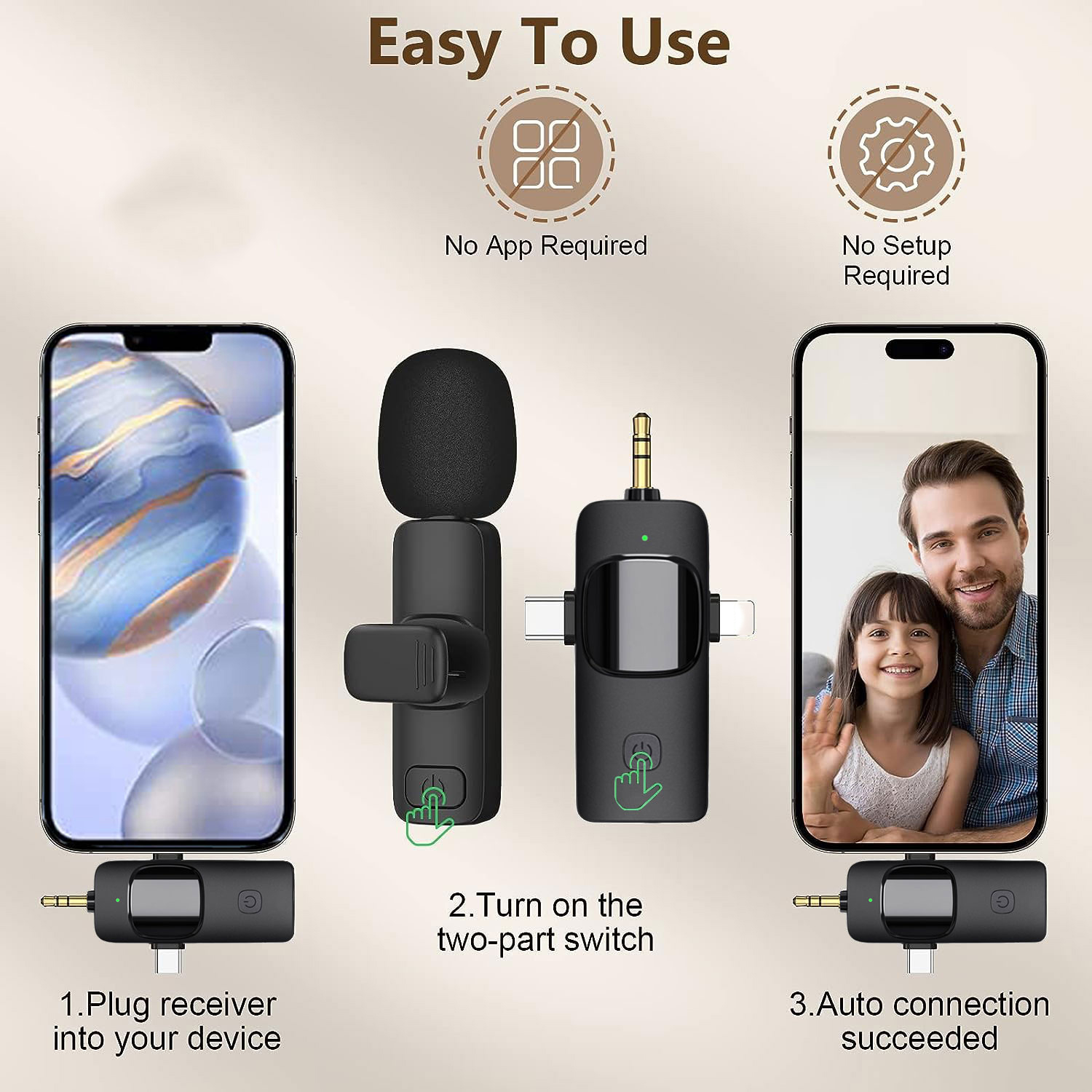 2025 4 In 1 Draadloze Lavalier Microfoon voor iPhone Android 3.5mm voor Radio Live Opname Ruisonderdrukking Mini microfoon