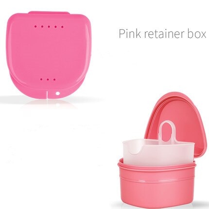 Y-kelin Prothese Doos volledige prothese soaking case prothese container prothese bad doos 4 kleur gratis: pink 4