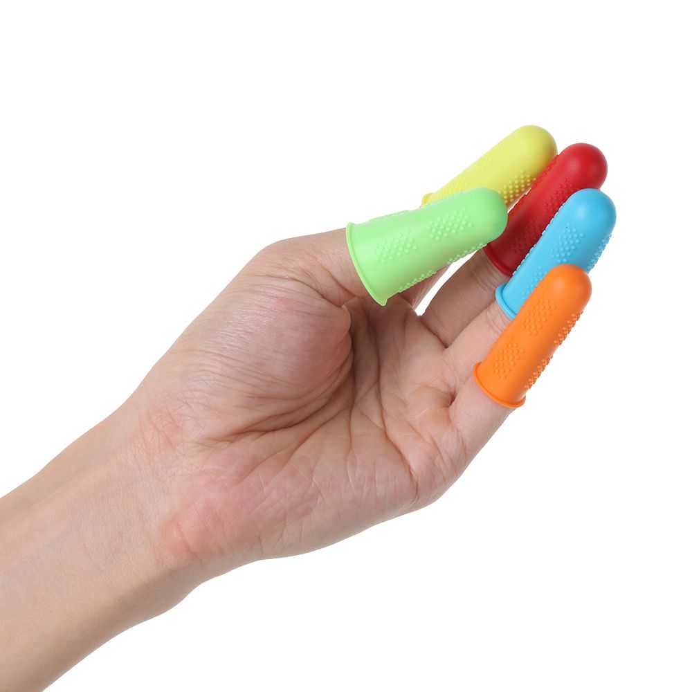 1/5 stk silikonefingerbetræk skridsikkert gummi åndbart beskyttelsesbetræk syning fingerbøl fingerhætter quiltning syning håndarbejde
