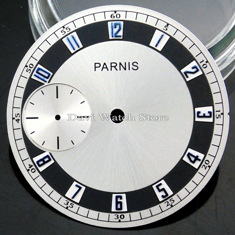 Parnis 38.3mm Witte wijzerplaat fit eta 6497 Meeuw st36 beweging horloge heren horloge gezichten