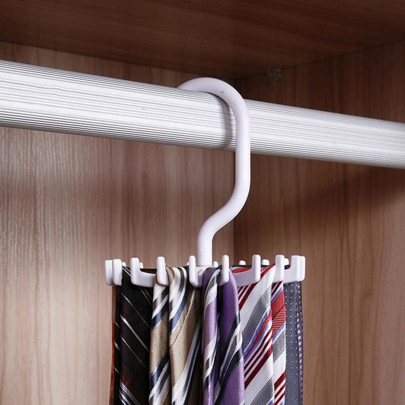 360 Degree Rotating Tie Rack Adjustable Tie Hanger Tie Neck 20 For Men Holds Organizer Ties K7F3