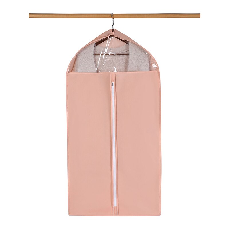 Three Dimensional Dust Cover Insect Proof Moisture-proof Bedroom Wardrobe Closet Clothing Dust Cover With Zipper Home Organizer: Pink / 60x10x130CM