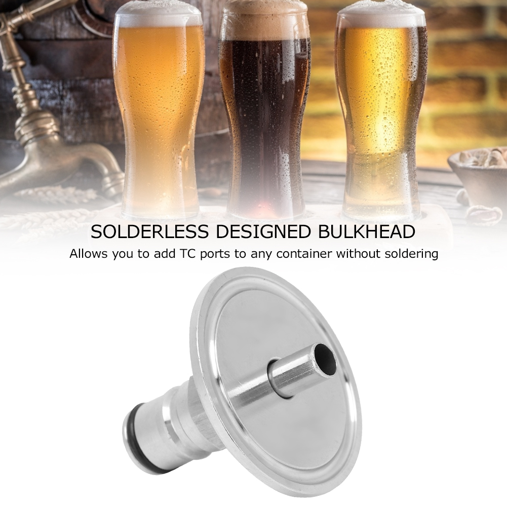 1.5in Gas/ Liquid Lock Post Adapter Tri Clamp to Ball Connector Beer Brewing Accessory Brewer Fitting