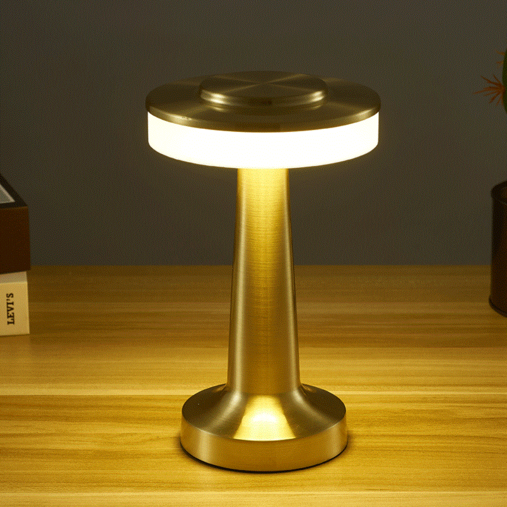 retro Bar Tisch Lampe LED Wiederaufladbare Schreibtisch Licht Zimmer Dekor Lampe Camping Luces Schlafzimmer Kaffee Dekoration Chambre Nacht Lichter: Braun