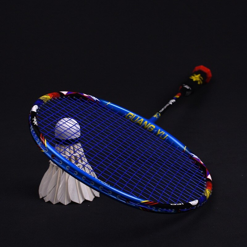 2022 8U Badminton Racket Carbon Fiber Racket Offensive and Defensive Single Shot Lightweight Racket with Bag: C