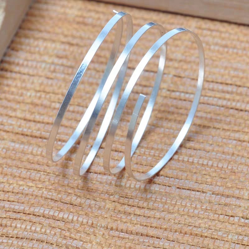 2x1mm 3x1mm 10 centimetri S999 Solido Puro sterlina d'argento filo Che Borda Tesatura Gioielli Filo filamento Accessori per Connettori