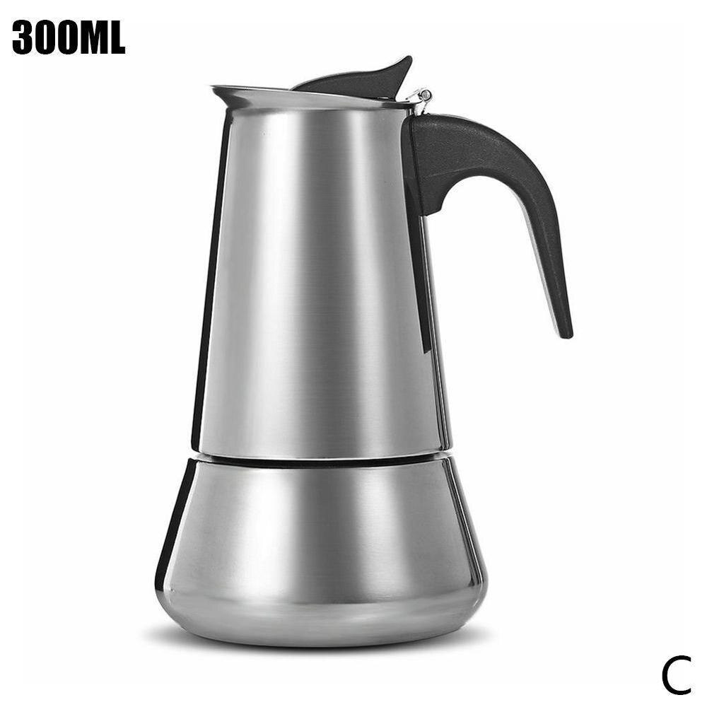 Stainless Steel Coffee Pot Italian Top Moka Pot Espresso Coffee Maker Electric Coffee Pot Induction Cooker Open Flame Universal: 300ml