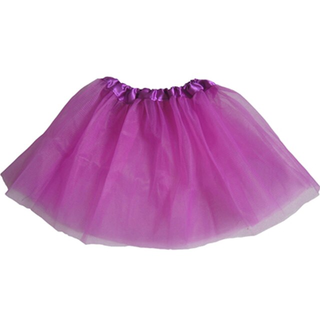 Meninas do bebê saias de baile crianças cintura elástica pettiskirt tule mini princesa ballet festa saia colorida crianças roupas da menina: DeepPurple