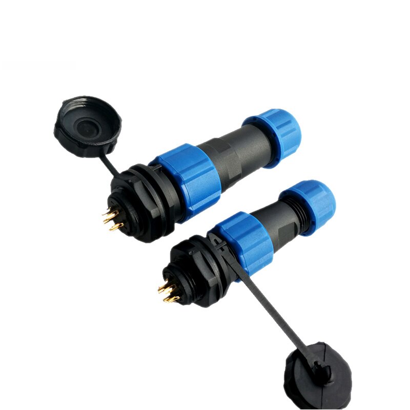 sp16 waterproof plug 2/3/4/5/6/7/9 pin plastic Male Plug & Female Socket for 6-8mm cable Panel Mount Wire connector