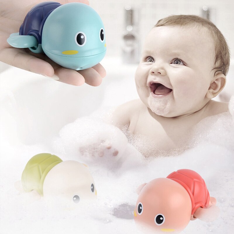 1 sztuk Cute Cartoon zwierząt żółw klasyczne dziecko wodne zabawki niemowlę pływać żółw zwinięty łańcuch mechaniczna dzieci plaża zabawki do kąpieli