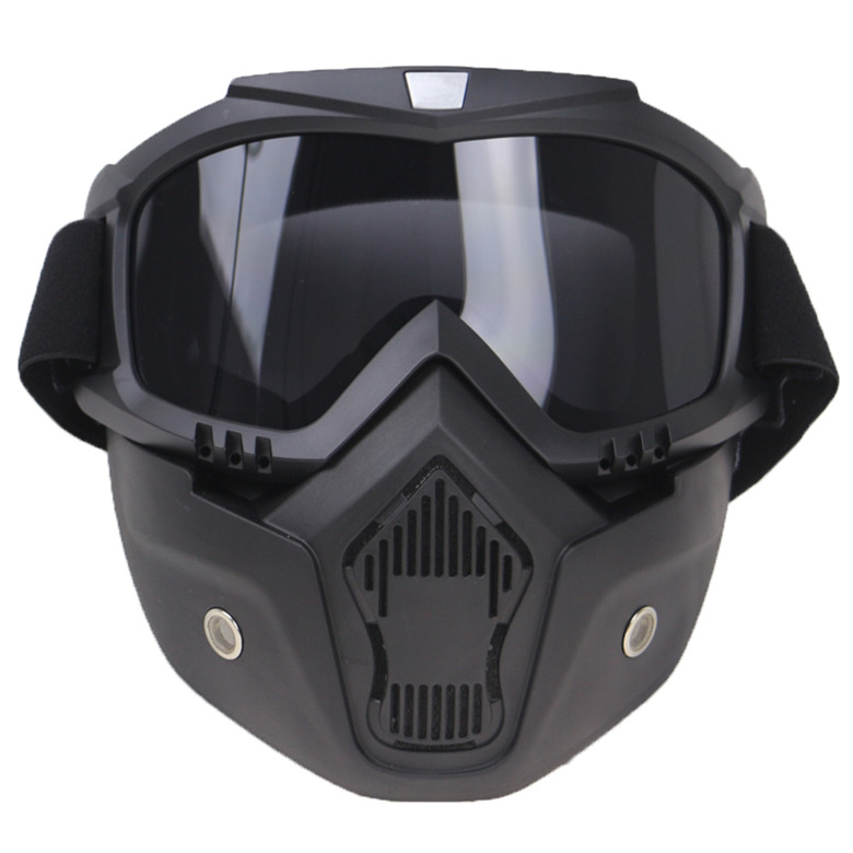 6 Kleur Beschikbaar Helm Masker 3/4 Open Gezicht Helm Gemonteerd Goggle Masker Multi Fucntion Helm Glas: smoke