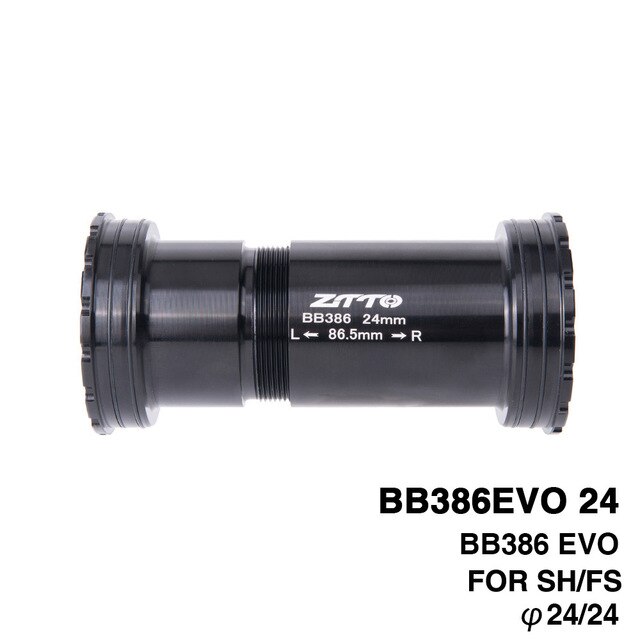 ZTTO Bike Bottom Bracket BB386 24 EVO Threaded-Press Fit Bottom Bracket for46x86.5mm Frame to 24mm Crankset for MTB Road Bike: BB386EVO24-black