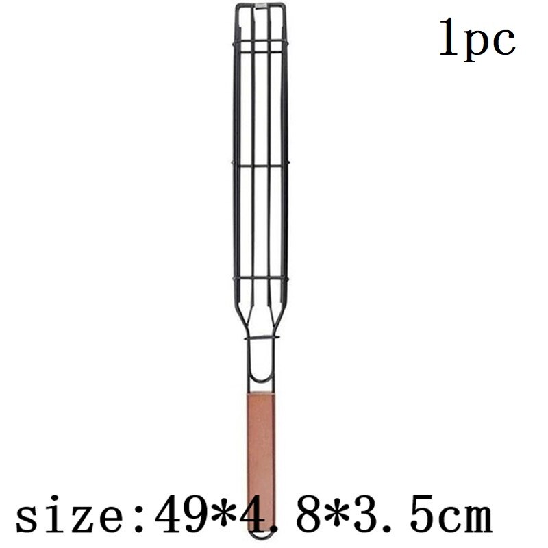 BBQ Grillen Korb Grill Clip Edelstahl Anti-korrosion Nonstick Durable Tragbare Grill Werkzeuge Küche Zubehör: B-log-1Pcs