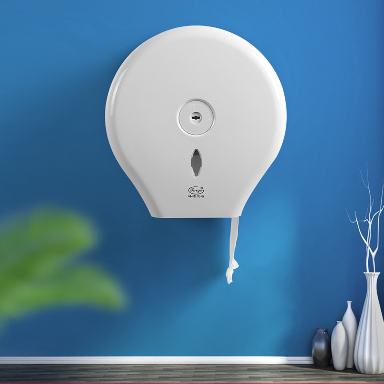 Large Roll Paper Holder Wall-Mounted Bathroom Paper Towel Dispenser Paper Towel Holder Dispenser Kitchen Toilet Tissue Dispenser