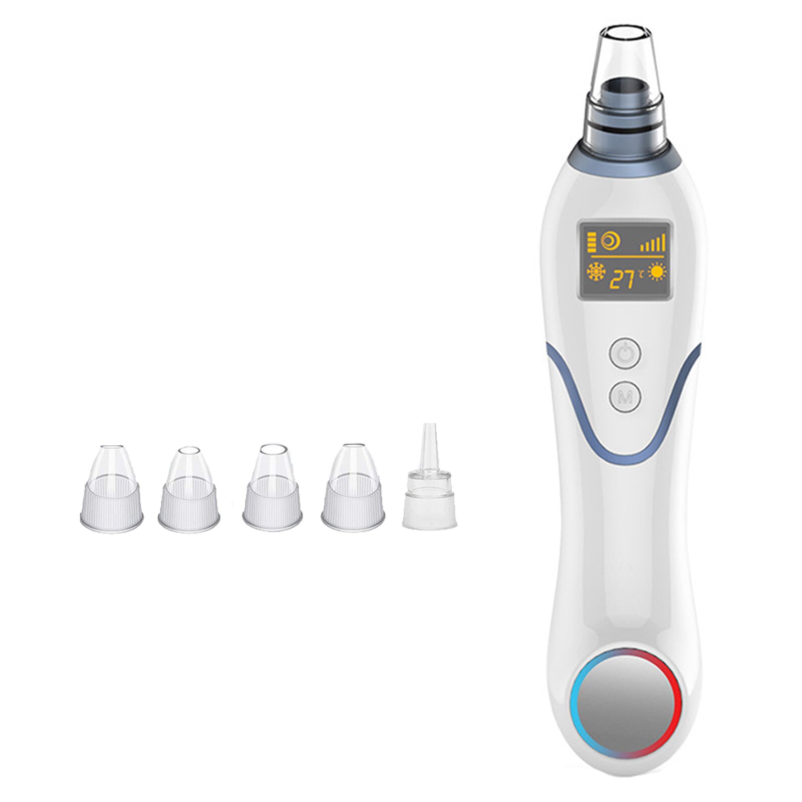 Practical Blackhead Remover Easy Use All Skin Electric Pore Vacuum Cleaner Rechargeable Adjustable Modes Home Beauty Salon: white