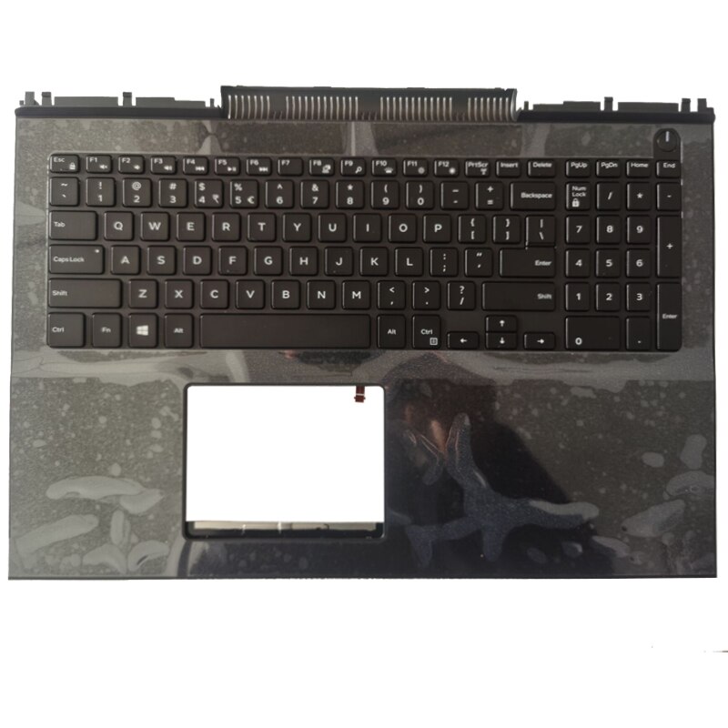 US Laptop Keyboard for Dell Inspiron 15 7000 7566 7567 with palmrest upper cover