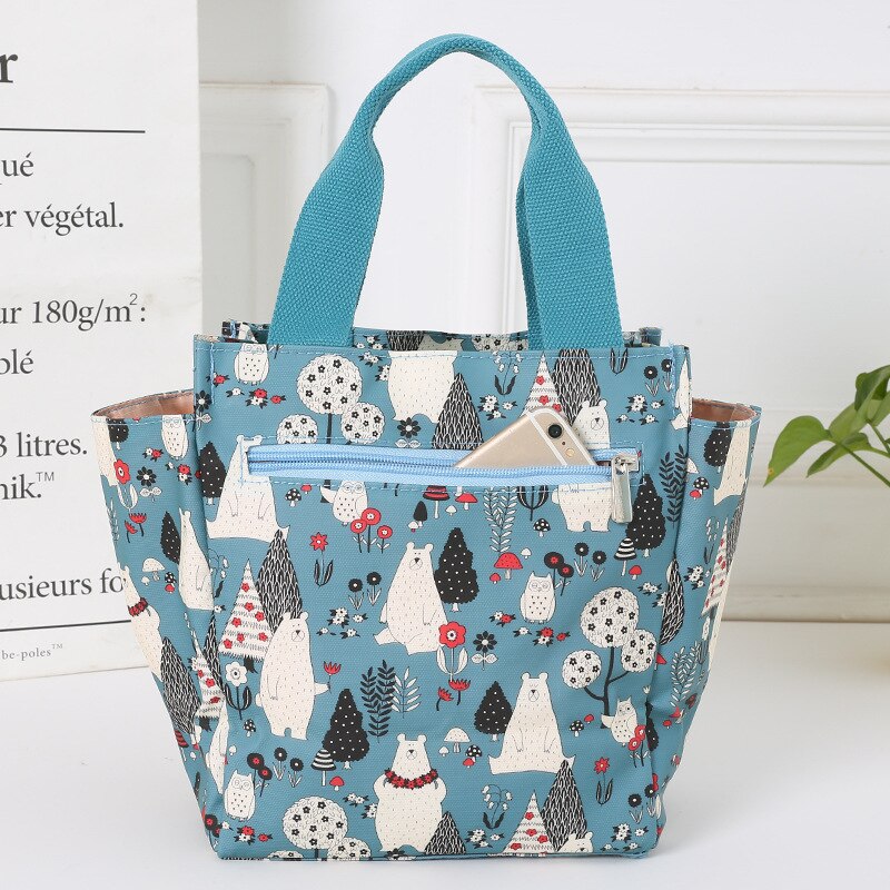 Waterdichte canvas bento box tas met hoge capaciteit draagbare lunchbox tas voedsel draagtas kleine tas