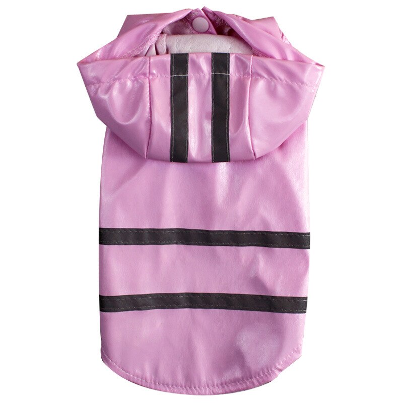 Multisize Pets Dog Clothes Hooded Raincoats Reflective Strip Dogs Rain Coat Waterproof Jacket Outdoor Breathable Clothes Puppies: Pink / XL