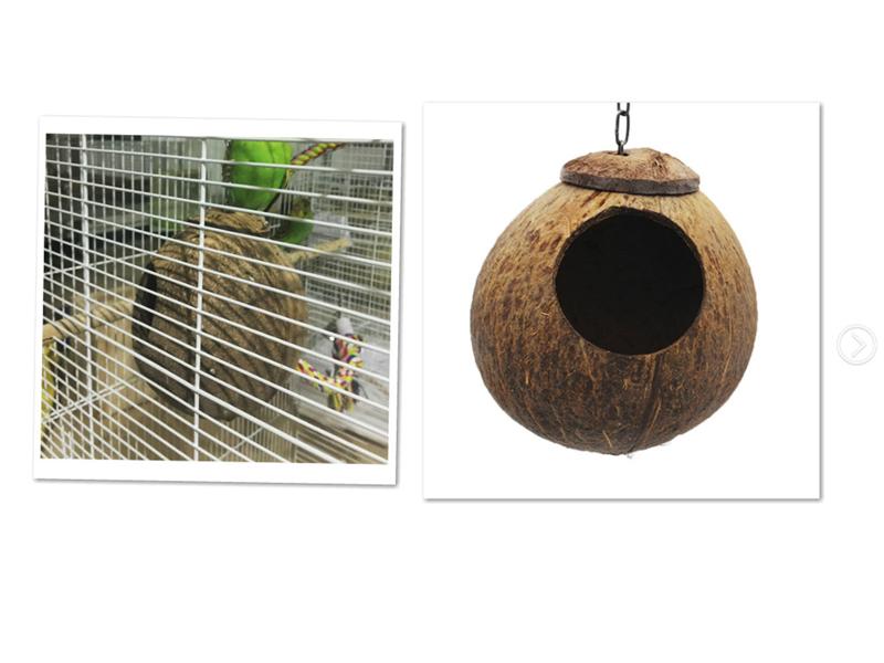1pc Bird Nest Coconut Shell Nest House Bird Cage Toy for Budgerigar
