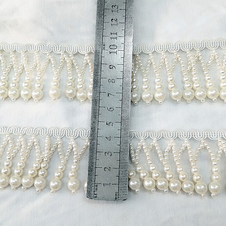 1 yard parels Fringe Rhinestone Kralen Trim Kwastje Lint Decoratieve Trimmen Stof voor gordijn DIY Naaien Accessoires