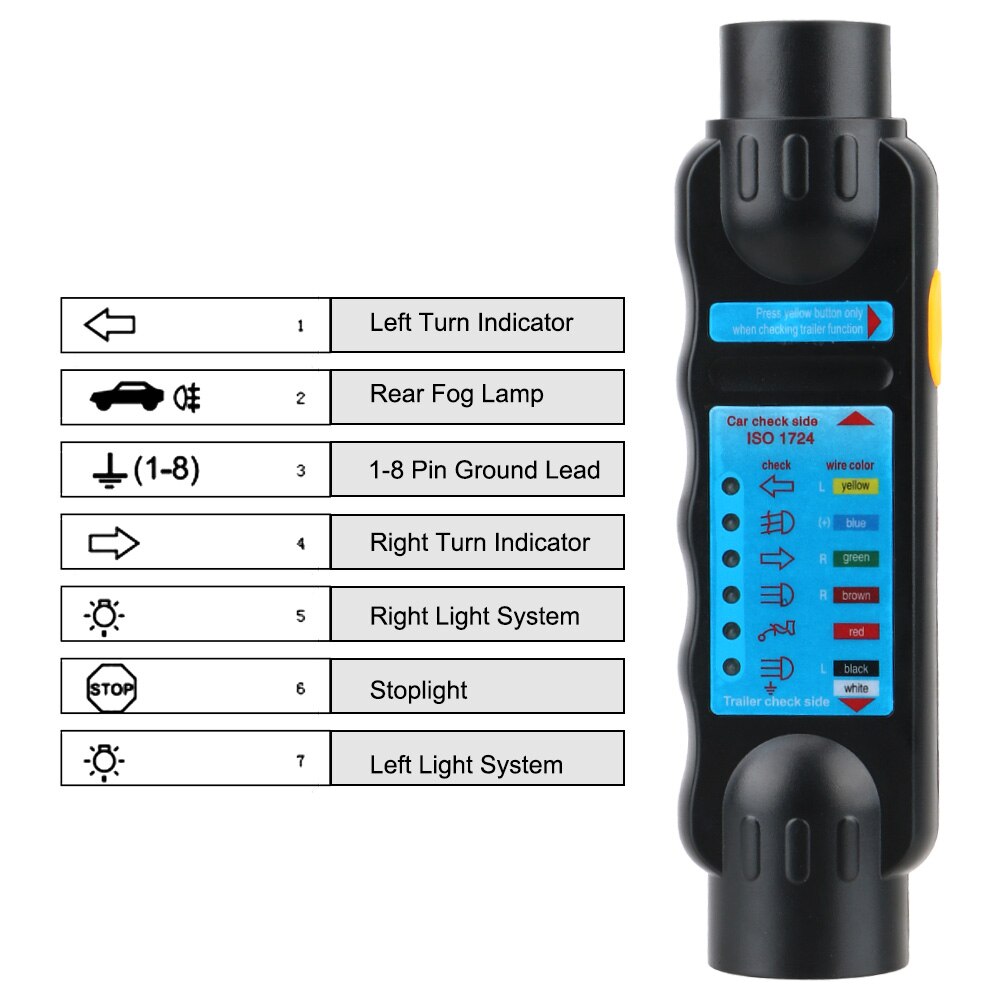 12 V 7 Pin Auto Abschleppen Licht Tester Anhänger Steckdose Diagnose Werkzeuge Caravan Abschleppen Anhängerkupplung Licht Verkabelung test Zubehör