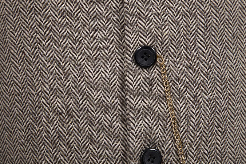 Formale Herren Anzug Weste Neue lässig Kette Einfarbig Geschäft Tweed Weste Gilet Homme Kostüm Weste Für Hochzeit Trauzeugen