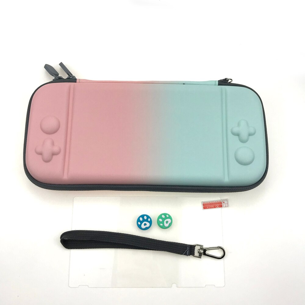 Bæretaske opbevaringspose til nintendos switch bærbar rejsetaske til nintendo switch spil tilbehør: Lyserød blå