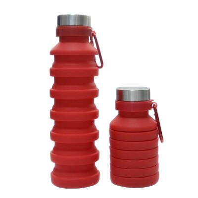 Grote Capaciteit 550Ml Outdoor Sport Water Fles Draagbare Siliconen Vouwen Water Beker Voor Bergbeklimmen Reizen: Red