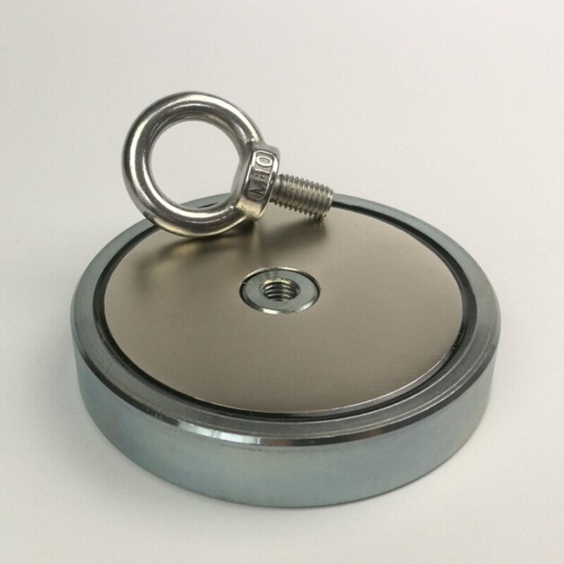 Imán fuerte de pesca de neodimio N52, imanes de disco redondo, búsqueda, Base de Material magnético, 200-600KG