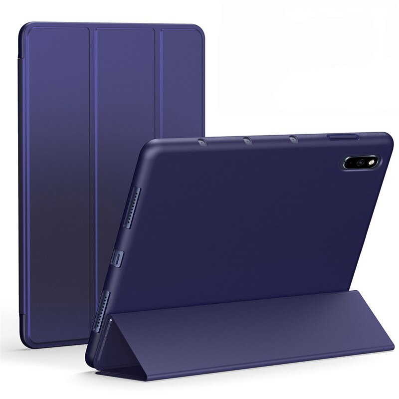 Flip Lederen Tablet Case Voor Huawei Mediapad M5 Lite 10 Silicone Smart Cover Shell Coque Media Pad M5 Lite 10.1 inch Fundas Capa: Dark Blue