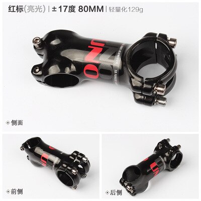 Uno mtb fiets stuurpen racefiets mountainbike stuurpen mtb 7/17 graden mat / glans 70/80/90/100/120/130mm fietsen fietsonderdelen: 17 graden 80 glans