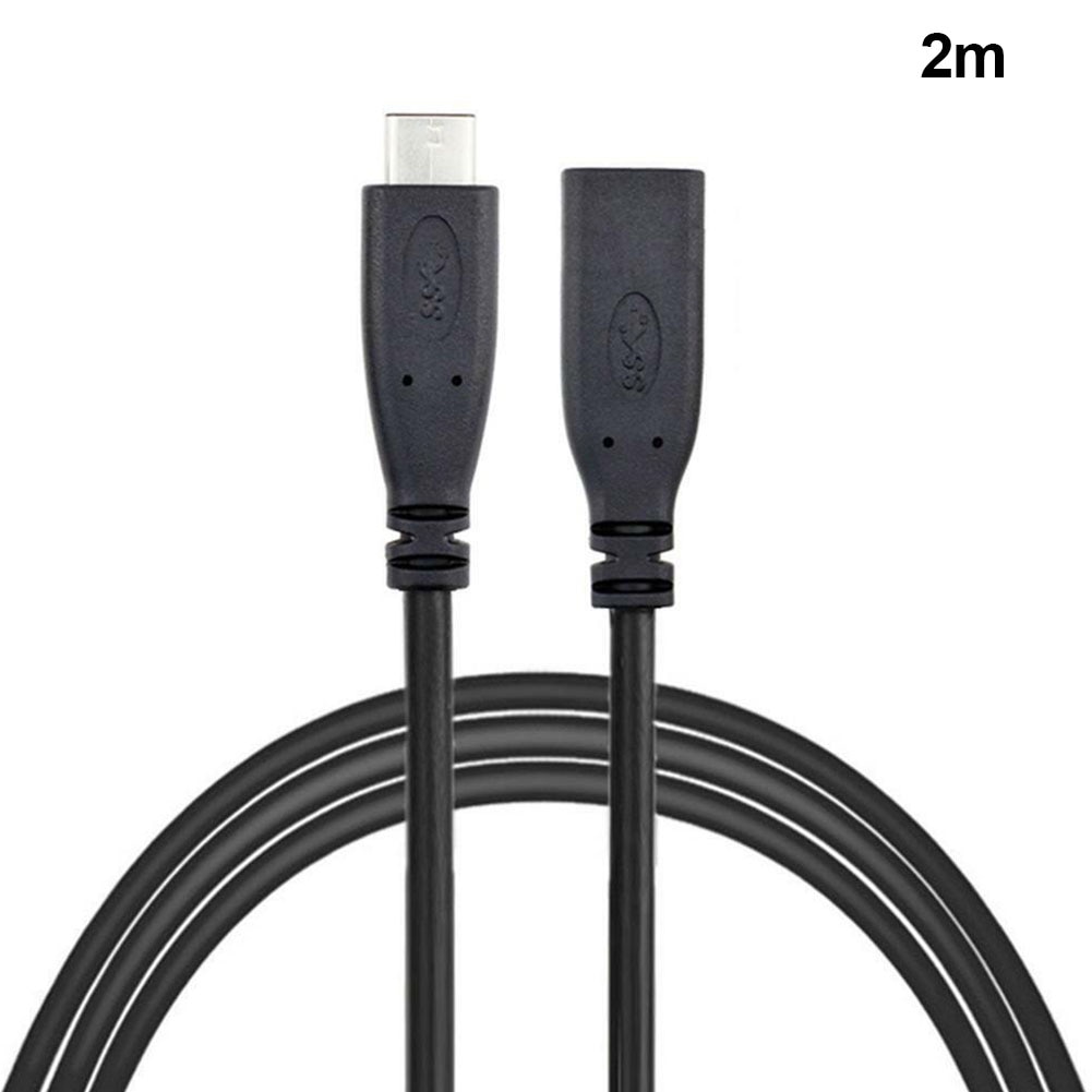 0.2 m-2 m Type C Accessoires USB 3.1 Onderdelen Draagbare Extender Datakabel Uitbreiding Man-vrouw Black vervanging Duurzaam Telefoon